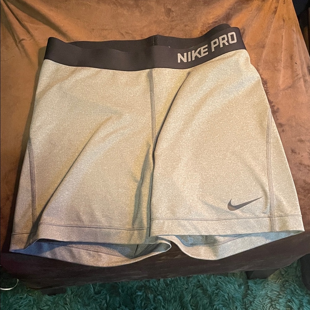 Nike Pro Women's Athletic Shorts in Gray and Black